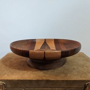Vintage Mid Century Wooden Bowl Stand